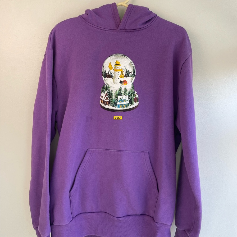 Purple Hoodie with Snow Globe Design
